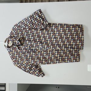 TravelSmith Pattern Button Down Shirt Short Sleeve Men's Large